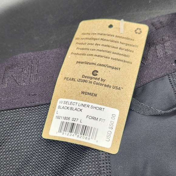 Pearl‎ Izumi Women's Select Bike Short Black Form Fit Size L Cycling Padded NWT - Picture 4 of 12